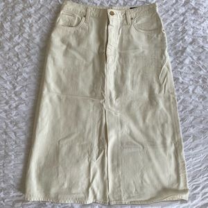 Goldsign White Denim Midi Skirt